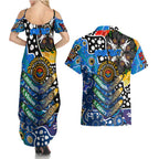 Personalised Cats AFL Celebrating 50 Years of Naidoc Couples Matching Summer Maxi Dress and Hawaiian Shirt NAIDOC Week 2025 Aboriginal