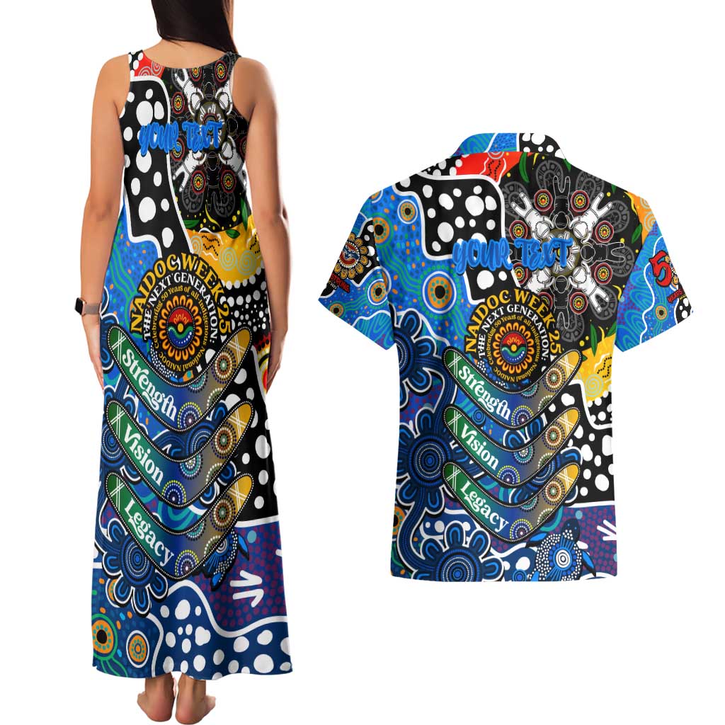 Personalised Cats AFL Celebrating 50 Years of Naidoc Couples Matching Tank Maxi Dress and Hawaiian Shirt NAIDOC Week 2025 Aboriginal