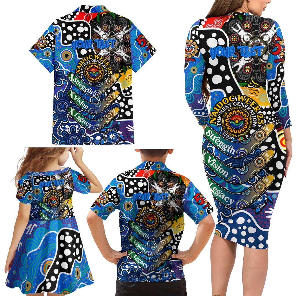 Personalised Cats AFL Celebrating 50 Years of Naidoc Family Matching Long Sleeve Bodycon Dress and Hawaiian Shirt NAIDOC Week 2025 Aboriginal