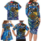 Personalised Cats AFL Celebrating 50 Years of Naidoc Family Matching Long Sleeve Bodycon Dress and Hawaiian Shirt NAIDOC Week 2025 Aboriginal