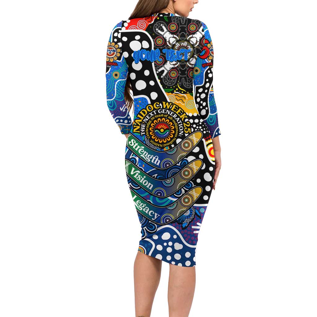Personalised Cats AFL Celebrating 50 Years of Naidoc Family Matching Long Sleeve Bodycon Dress and Hawaiian Shirt NAIDOC Week 2025 Aboriginal