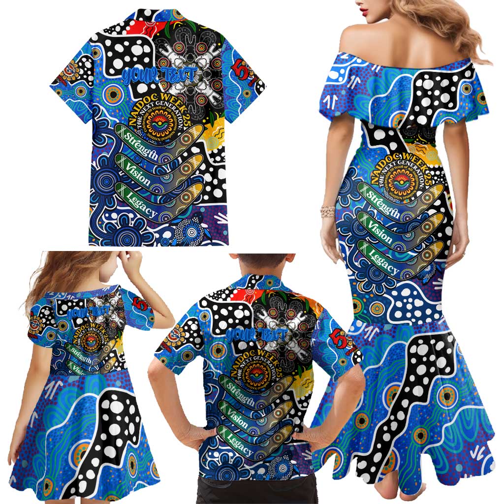 Personalised Cats AFL Celebrating 50 Years of Naidoc Family Matching Mermaid Dress and Hawaiian Shirt NAIDOC Week 2025 Aboriginal