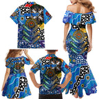 Personalised Cats AFL Celebrating 50 Years of Naidoc Family Matching Mermaid Dress and Hawaiian Shirt NAIDOC Week 2025 Aboriginal