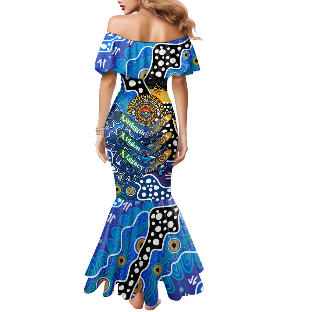Personalised Cats AFL Celebrating 50 Years of Naidoc Family Matching Mermaid Dress and Hawaiian Shirt NAIDOC Week 2025 Aboriginal
