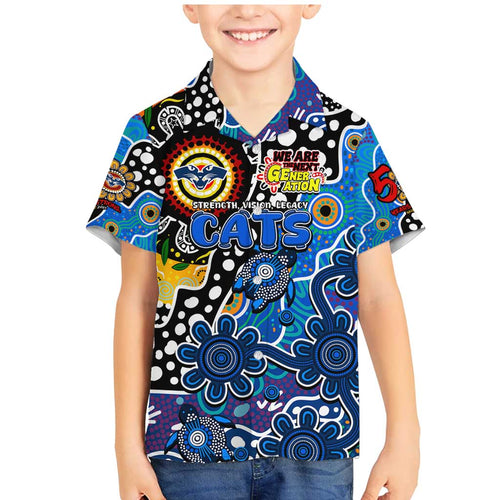 Personalised Cats AFL Celebrating 50 Years of Naidoc Family Matching Mermaid Dress and Hawaiian Shirt NAIDOC Week 2025 Aboriginal