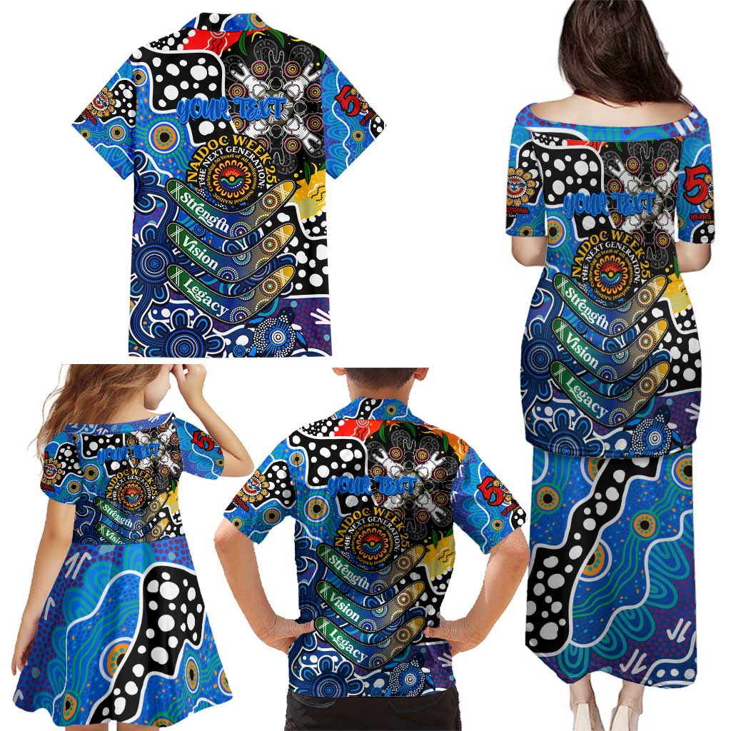 Personalised Cats AFL Celebrating 50 Years of Naidoc Family Matching Puletasi and Hawaiian Shirt NAIDOC Week 2025 Aboriginal