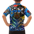 Personalised Cats AFL Celebrating 50 Years of Naidoc Family Matching Short Sleeve Bodycon Dress and Hawaiian Shirt NAIDOC Week 2025 Aboriginal