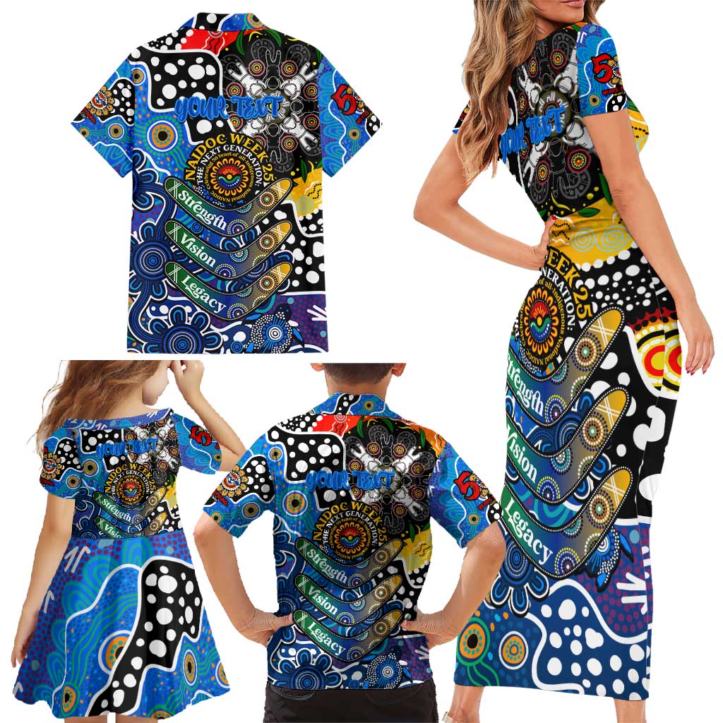 Personalised Cats AFL Celebrating 50 Years of Naidoc Family Matching Short Sleeve Bodycon Dress and Hawaiian Shirt NAIDOC Week 2025 Aboriginal