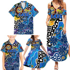 Personalised Cats AFL Celebrating 50 Years of Naidoc Family Matching Summer Maxi Dress and Hawaiian Shirt NAIDOC Week 2025 Aboriginal