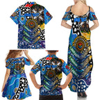 Personalised Cats AFL Celebrating 50 Years of Naidoc Family Matching Summer Maxi Dress and Hawaiian Shirt NAIDOC Week 2025 Aboriginal