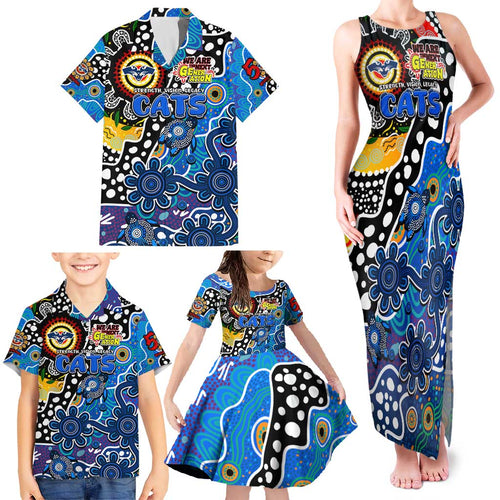 Personalised Cats AFL Celebrating 50 Years of Naidoc Family Matching Tank Maxi Dress and Hawaiian Shirt NAIDOC Week 2025 Aboriginal