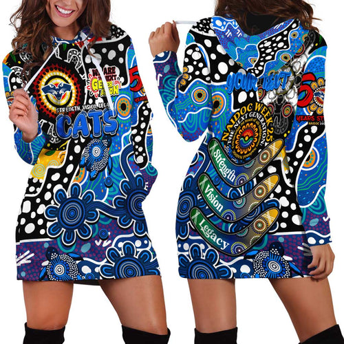 Personalised Cats AFL Celebrating 50 Years of Naidoc Hoodie Dress NAIDOC Week 2025 Aboriginal
