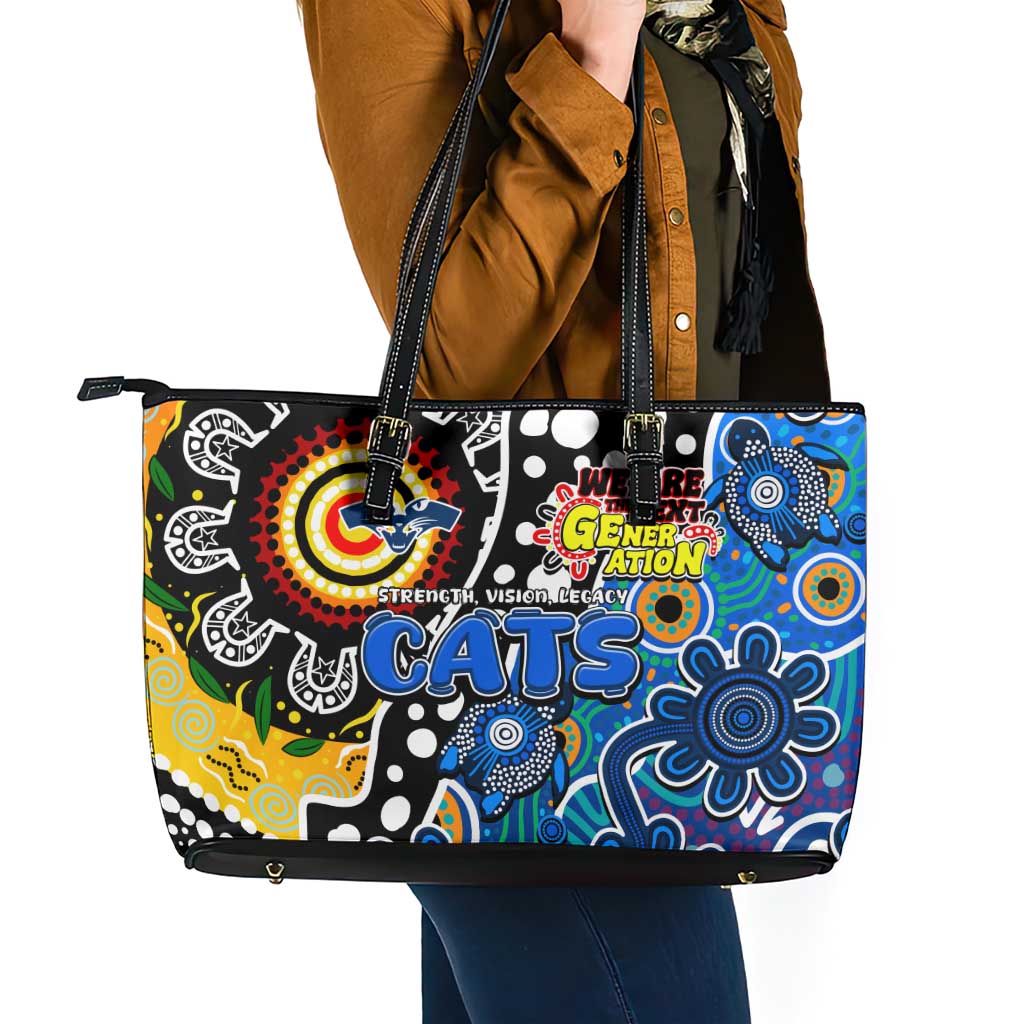 Cats AFL Celebrating 50 Years of Naidoc Leather Tote Bag NAIDOC Week 2025 Aboriginal