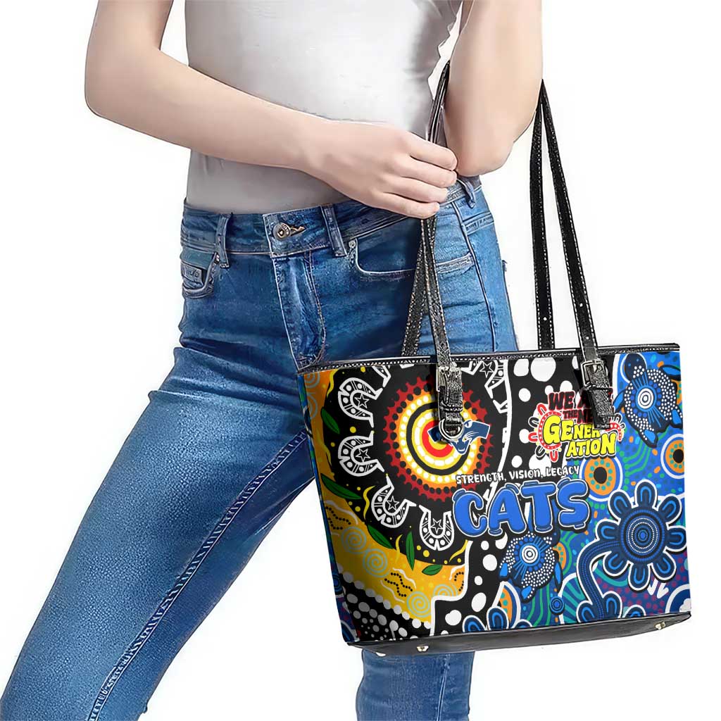 Cats AFL Celebrating 50 Years of Naidoc Leather Tote Bag NAIDOC Week 2025 Aboriginal