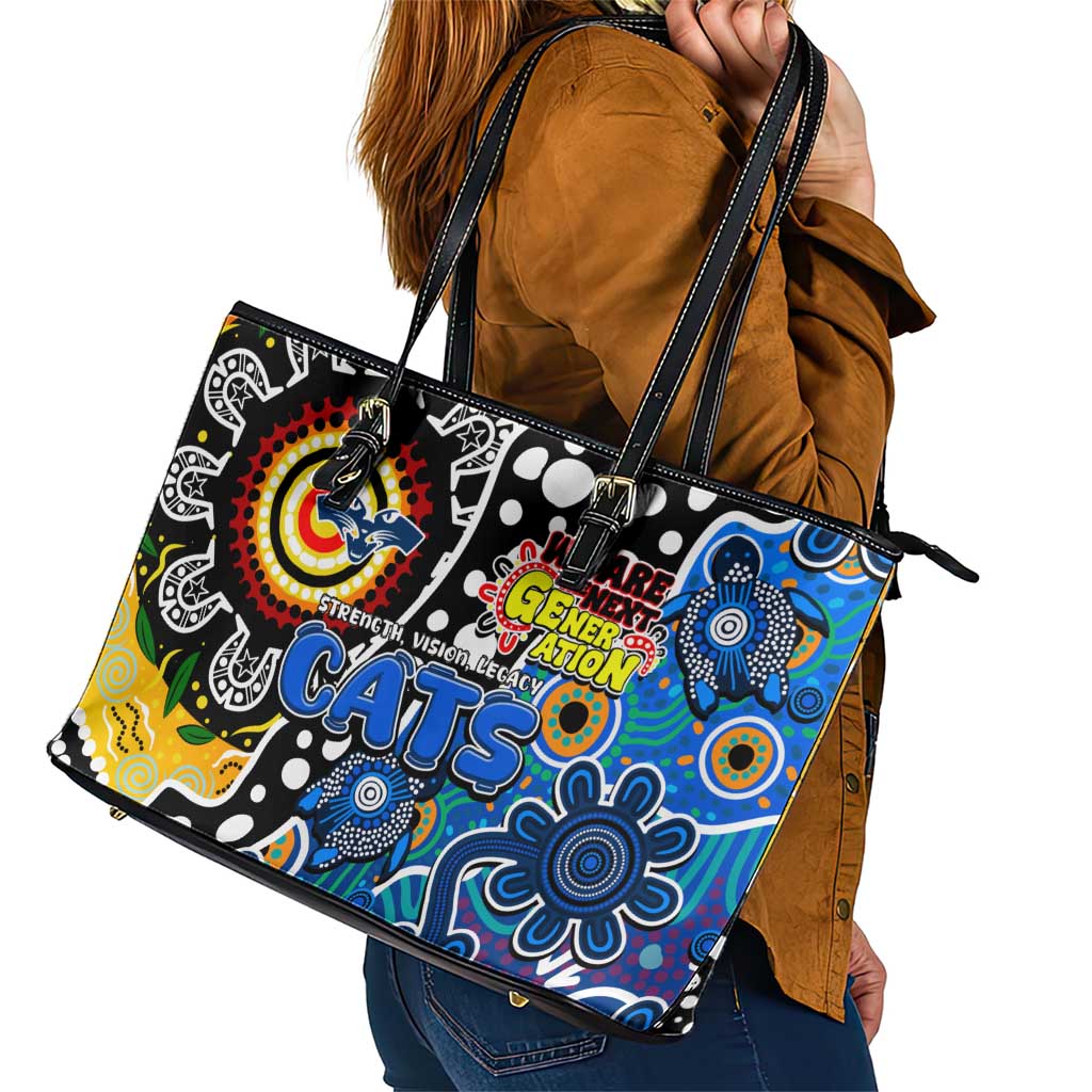 Cats AFL Celebrating 50 Years of Naidoc Leather Tote Bag NAIDOC Week 2025 Aboriginal