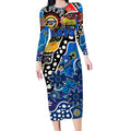 Personalised Cats AFL Celebrating 50 Years of Naidoc Long Sleeve Bodycon Dress NAIDOC Week 2025 Aboriginal