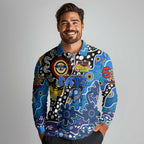 Personalised Cats AFL Celebrating 50 Years of Naidoc Long Sleeve Polo Shirt NAIDOC Week 2025 Aboriginal