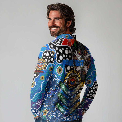Personalised Cats AFL Celebrating 50 Years of Naidoc Long Sleeve Polo Shirt NAIDOC Week 2025 Aboriginal