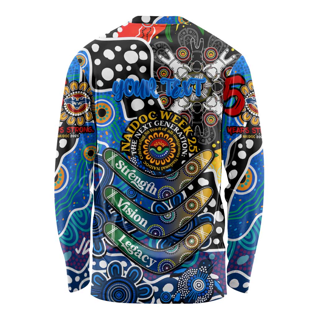 Personalised Cats AFL Celebrating 50 Years of Naidoc Long Sleeve Shirt NAIDOC Week 2025 Aboriginal