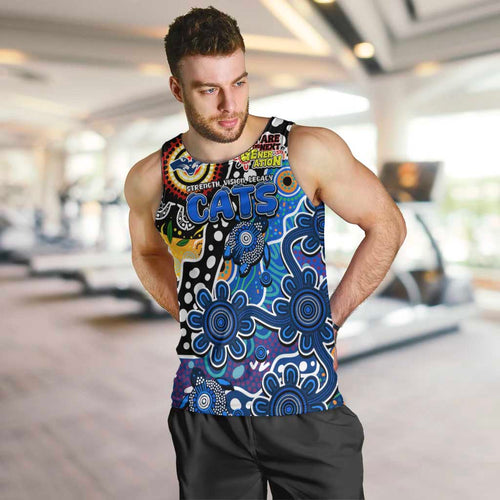 Personalised Cats AFL Celebrating 50 Years of Naidoc Men Tank Top NAIDOC Week 2025 Aboriginal