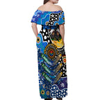 Personalised Cats AFL Celebrating 50 Years of Naidoc Off Shoulder Maxi Dress NAIDOC Week 2025 Aboriginal