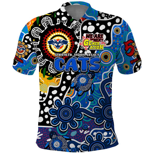 Personalised Cats AFL Celebrating 50 Years of Naidoc Polo Shirt NAIDOC Week 2025 Aboriginal