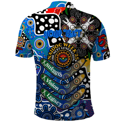 Personalised Cats AFL Celebrating 50 Years of Naidoc Polo Shirt NAIDOC Week 2025 Aboriginal