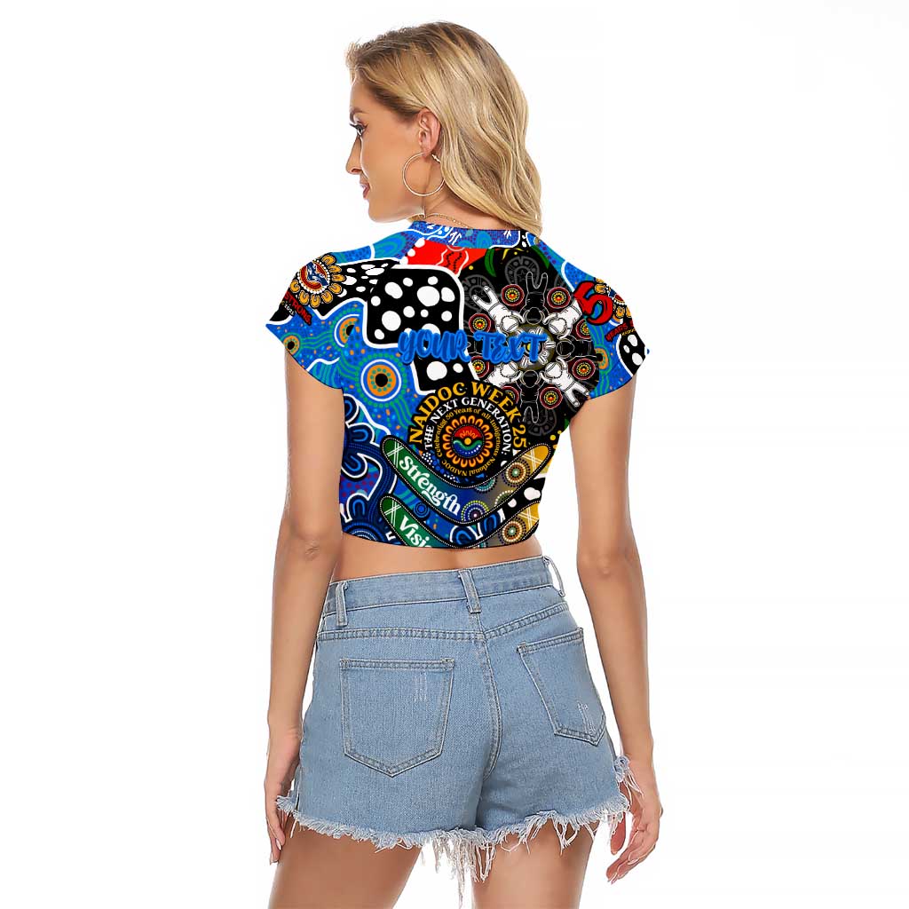 Personalised Cats AFL Celebrating 50 Years of Naidoc Raglan Cropped T Shirt NAIDOC Week 2025 Aboriginal