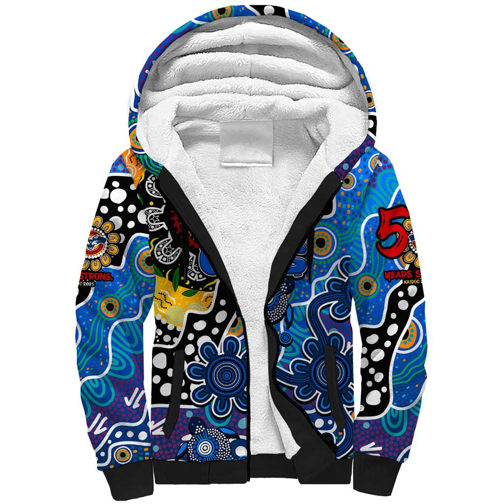 Personalised Cats AFL Celebrating 50 Years of Naidoc Sherpa Hoodie NAIDOC Week 2025 Aboriginal
