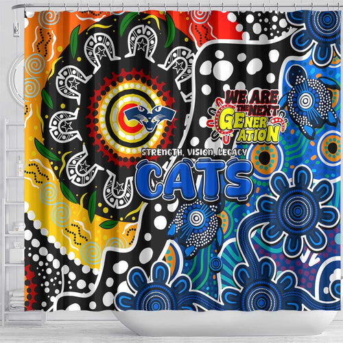 Cats AFL Celebrating 50 Years of Naidoc Shower Curtain NAIDOC Week 2025 Aboriginal