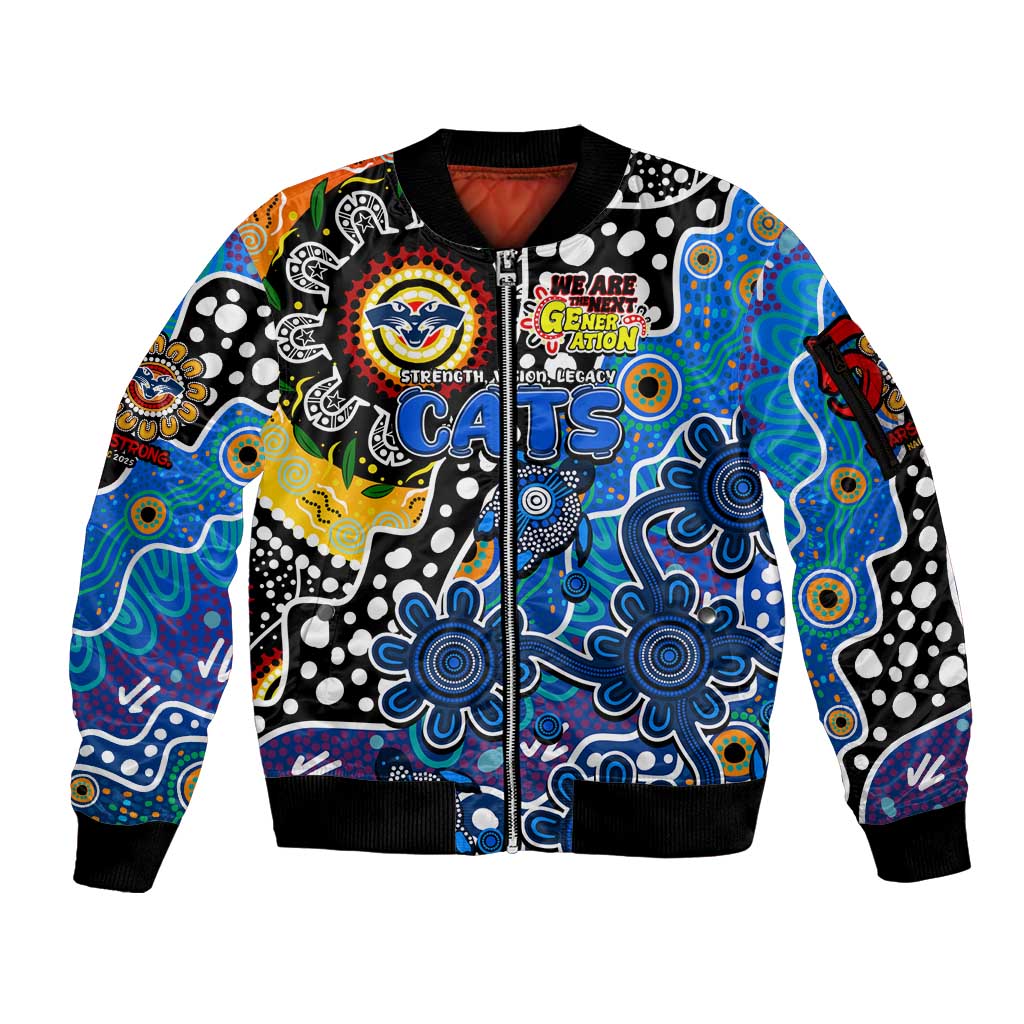 Personalised Cats AFL Celebrating 50 Years of Naidoc Sleeve Zip Bomber Jacket NAIDOC Week 2025 Aboriginal