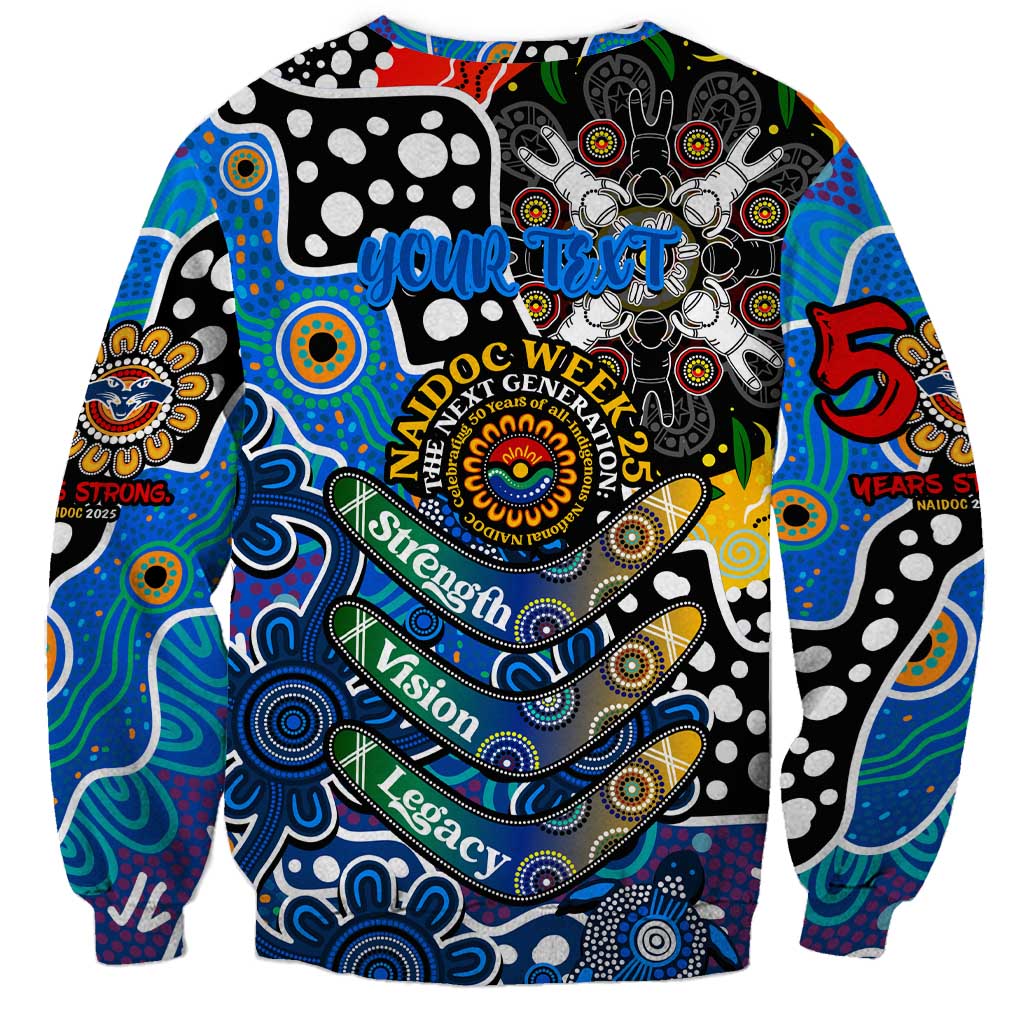 Personalised Cats AFL Celebrating 50 Years of Naidoc Sweatshirt NAIDOC Week 2025 Aboriginal