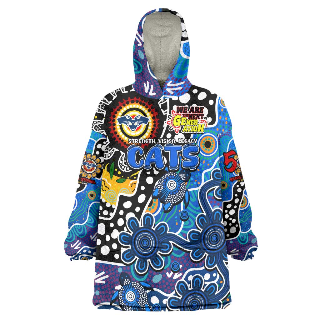 Personalised Cats AFL Celebrating 50 Years of Naidoc Wearable Blanket Hoodie NAIDOC Week 2025 Aboriginal
