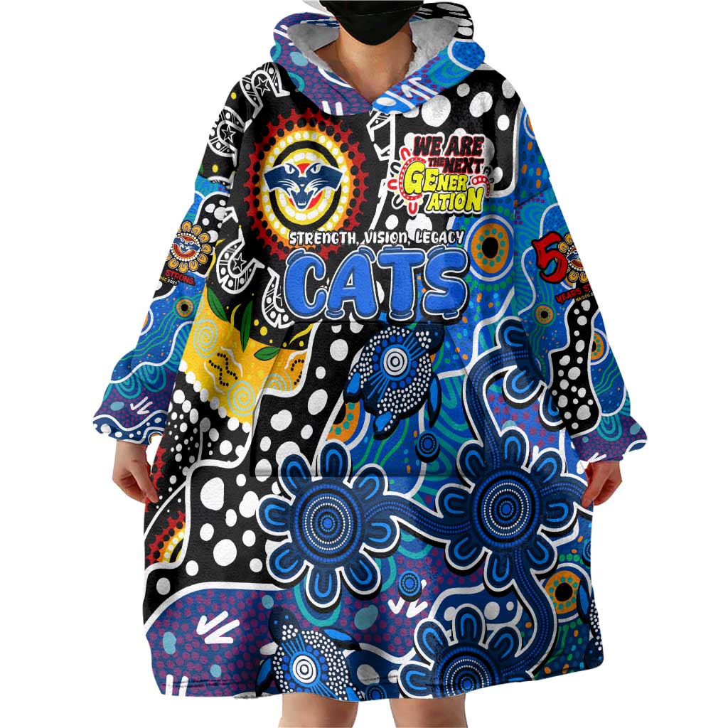 Personalised Cats AFL Celebrating 50 Years of Naidoc Wearable Blanket Hoodie NAIDOC Week 2025 Aboriginal