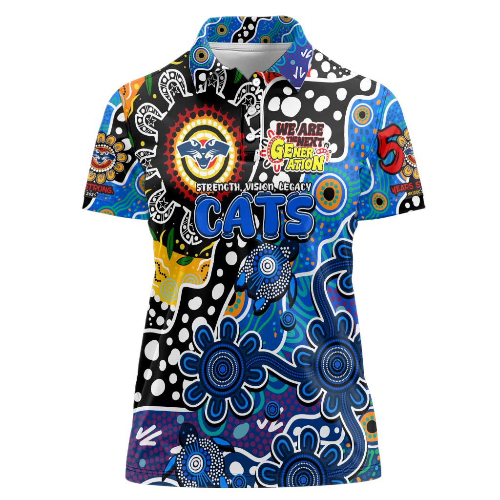 Personalised Cats AFL Celebrating 50 Years of Naidoc Women Polo Shirt NAIDOC Week 2025 Aboriginal
