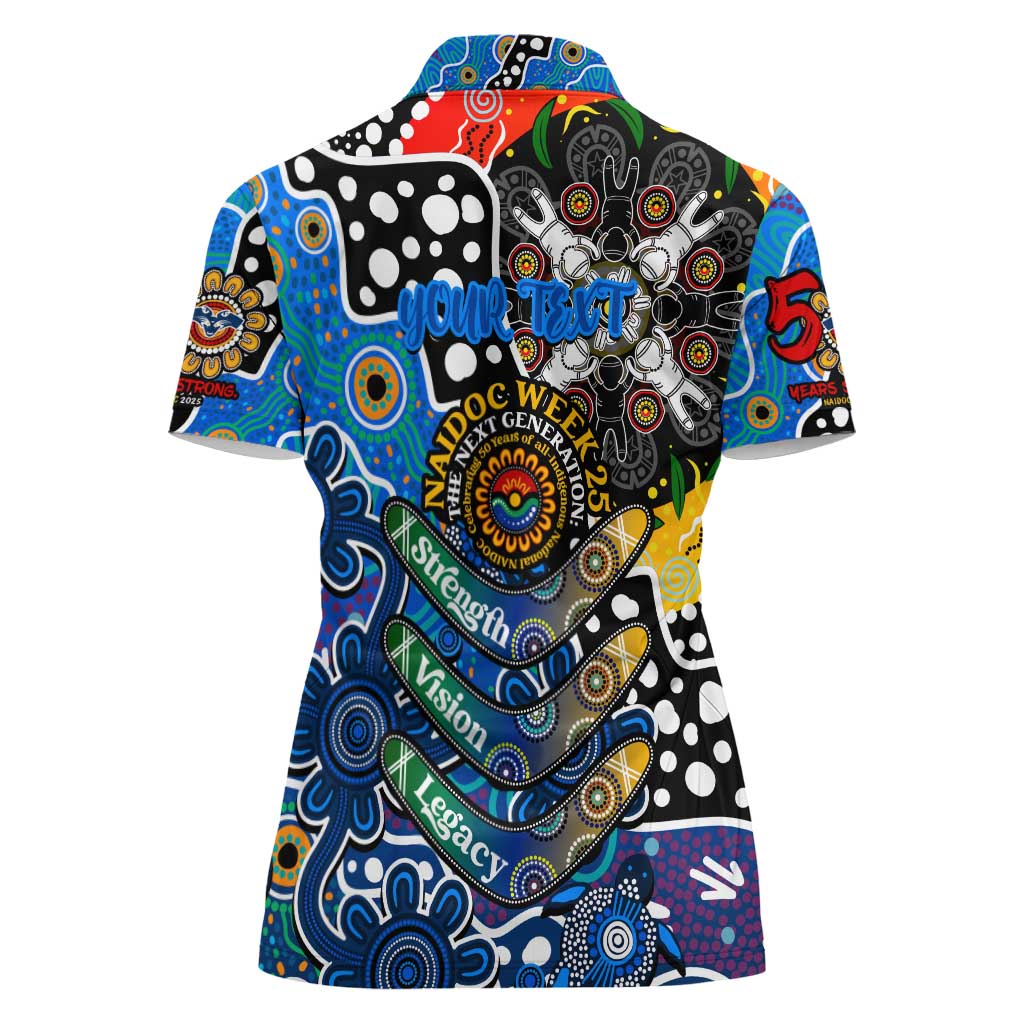 Personalised Cats AFL Celebrating 50 Years of Naidoc Women Polo Shirt NAIDOC Week 2025 Aboriginal