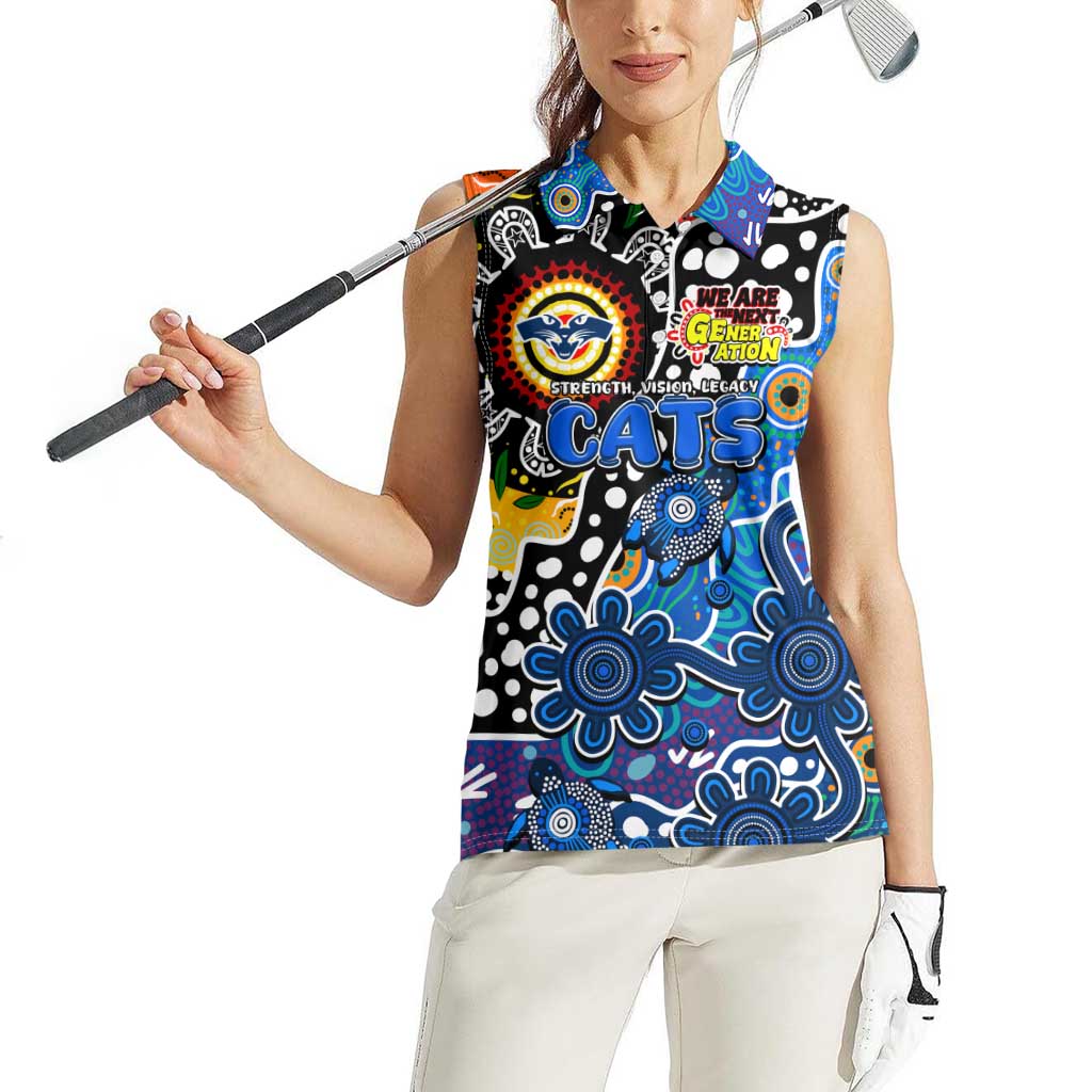 Personalised Cats AFL Celebrating 50 Years of Naidoc Women Sleeveless Polo Shirt NAIDOC Week 2025 Aboriginal