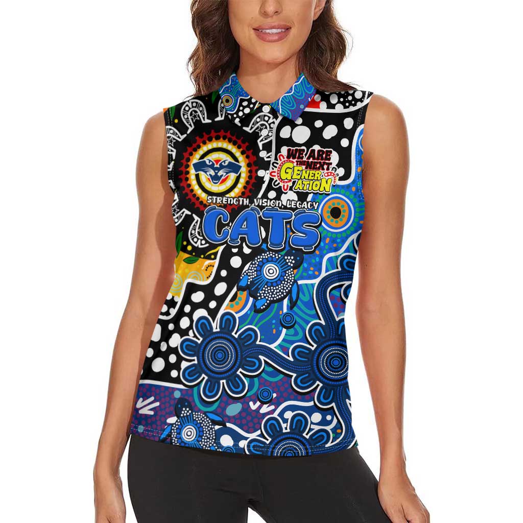 Personalised Cats AFL Celebrating 50 Years of Naidoc Women Sleeveless Polo Shirt NAIDOC Week 2025 Aboriginal