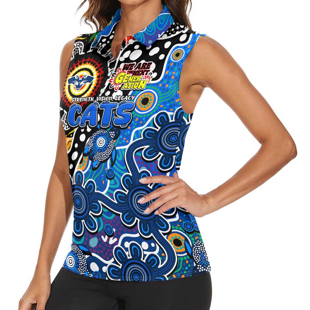 Personalised Cats AFL Celebrating 50 Years of Naidoc Women Sleeveless Polo Shirt NAIDOC Week 2025 Aboriginal