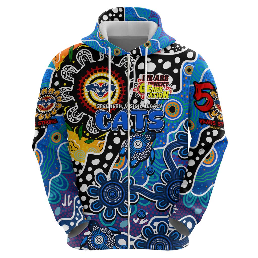 Personalised Cats AFL Celebrating 50 Years of Naidoc Zip Hoodie NAIDOC Week 2025 Aboriginal