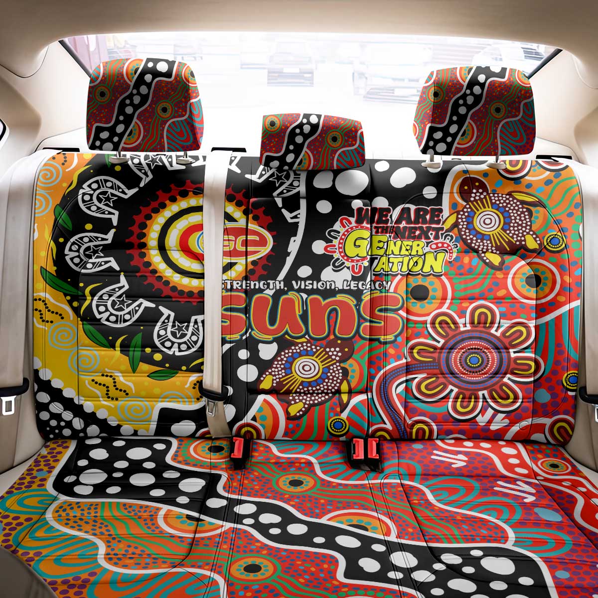 Suns AFL Celebrating 50 Years of Naidoc Back Car Seat Cover NAIDOC Week 2025 Aboriginal