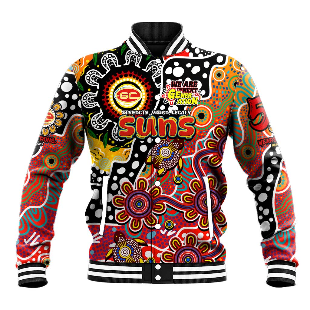 Personalised Suns AFL Celebrating 50 Years of Naidoc Baseball Jacket NAIDOC Week 2025 Aboriginal