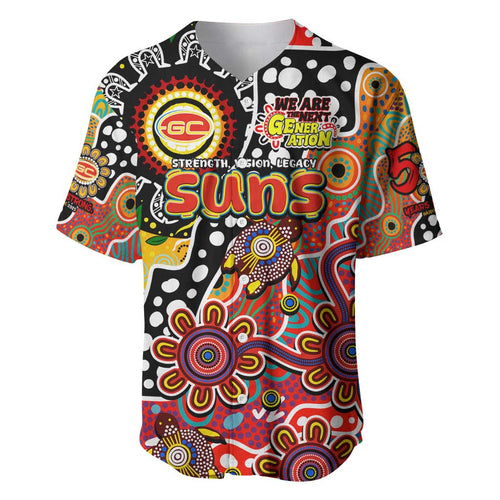 Personalised Suns AFL Celebrating 50 Years of Naidoc Baseball Jersey NAIDOC Week 2025 Aboriginal