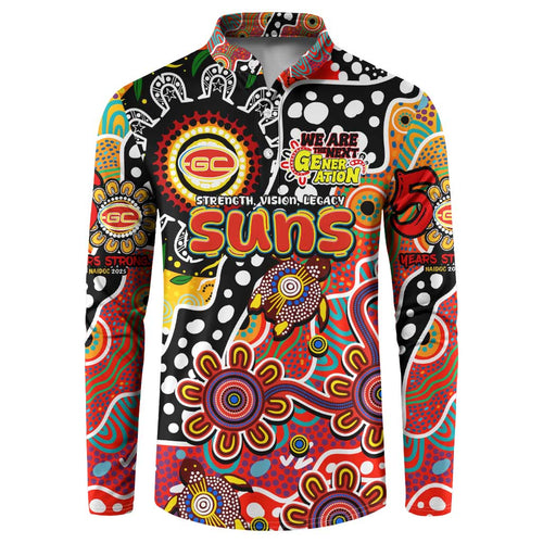 Personalised Suns AFL Celebrating 50 Years of Naidoc Button Sweatshirt NAIDOC Week 2025 Aboriginal