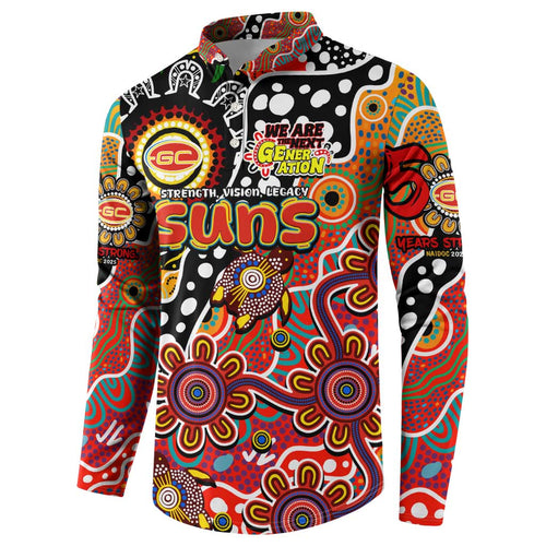 Personalised Suns AFL Celebrating 50 Years of Naidoc Button Sweatshirt NAIDOC Week 2025 Aboriginal