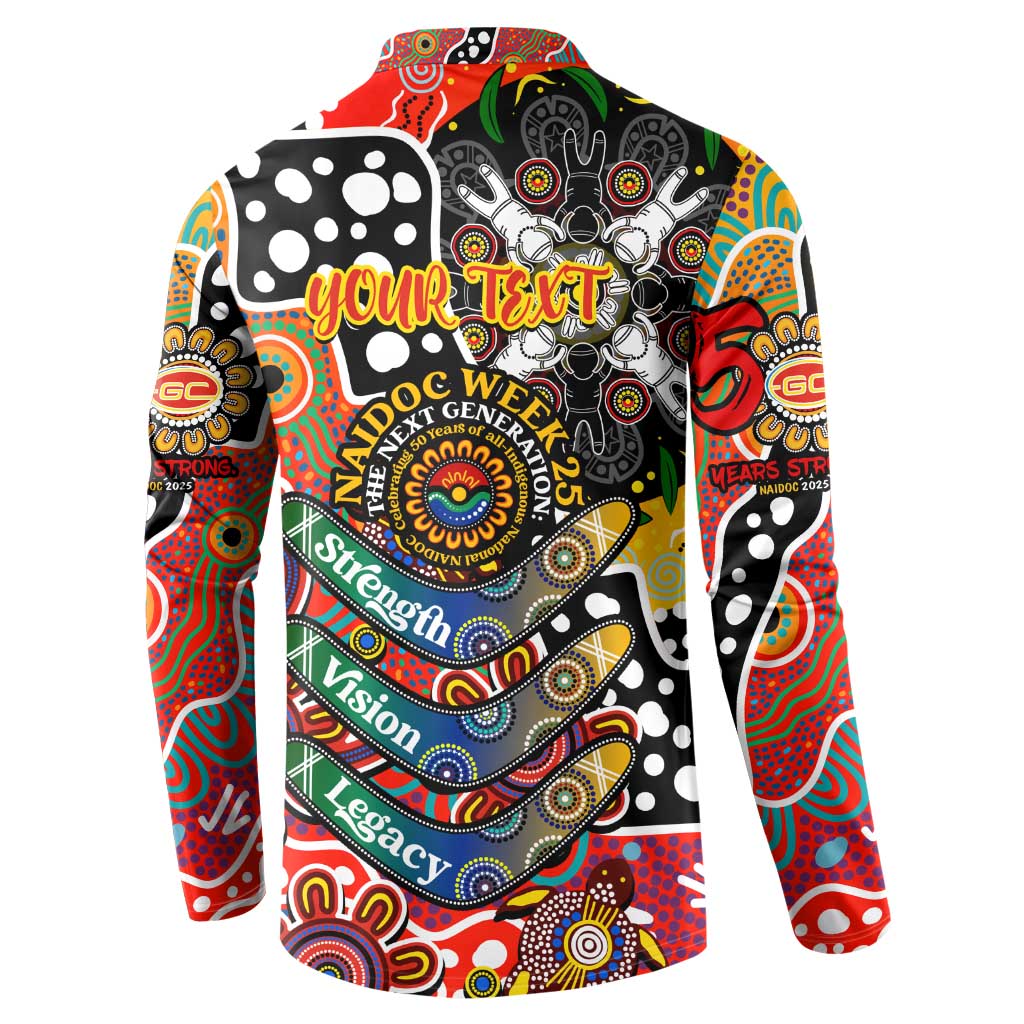 Personalised Suns AFL Celebrating 50 Years of Naidoc Button Sweatshirt NAIDOC Week 2025 Aboriginal