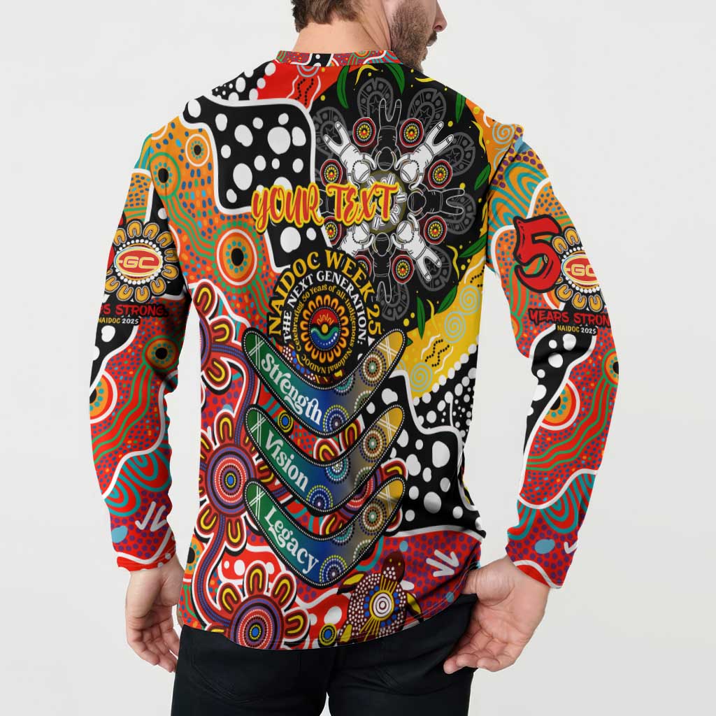 Personalised Suns AFL Celebrating 50 Years of Naidoc Button Sweatshirt NAIDOC Week 2025 Aboriginal