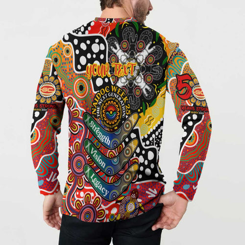 Personalised Suns AFL Celebrating 50 Years of Naidoc Button Sweatshirt NAIDOC Week 2025 Aboriginal