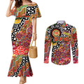 Personalised Suns AFL Celebrating 50 Years of Naidoc Couples Matching Mermaid Dress and Long Sleeve Button Shirt NAIDOC Week 2025 Aboriginal