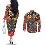 Personalised Suns AFL Celebrating 50 Years of Naidoc Couples Matching Off The Shoulder Long Sleeve Dress and Long Sleeve Button Shirt NAIDOC Week 2025 Aboriginal